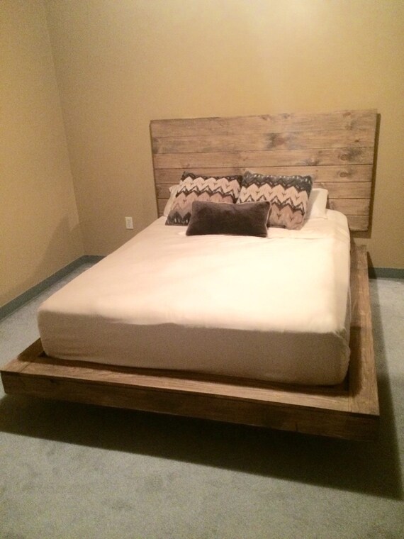 Floating platform bed by ColbryCustoms on Etsy