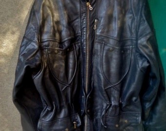 Vintage leather jacket ,Men leather biker jacket,Leather jacket vintage ,size M, leather brown jacket