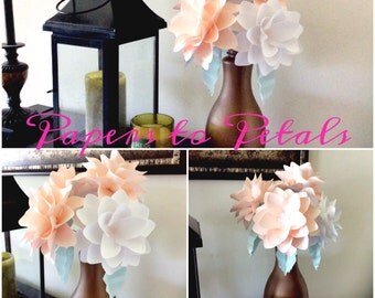 Paper flower stems, mixed colors, set of 50.