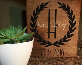 Last name wood sign, wooden last name sign, wedding gift, last name sign, family name sign