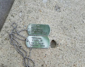 SALE****Dogtags with kids birth stat info. Dad, military,vet,active duty,fathers day,Guy gifts