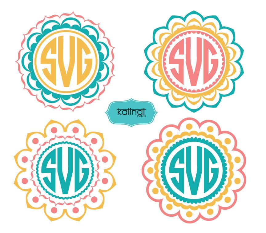 3 colors Mandala Monogram SVG. 4 Mandala svg. Mandala