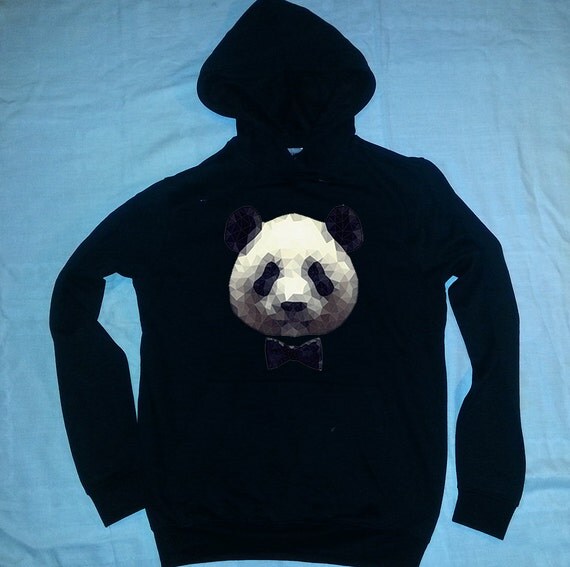 PANDA hoodie panda hooded sweatshirt animal hoodie by kasyrayra