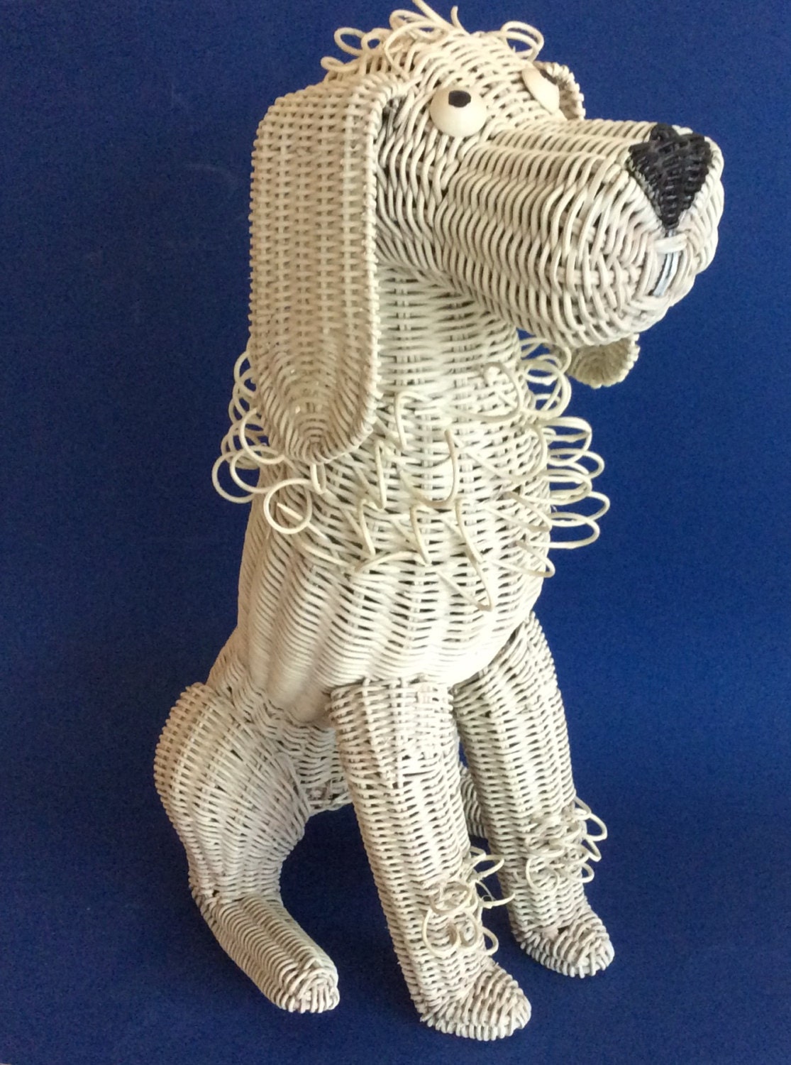 Wicker Dog Statue