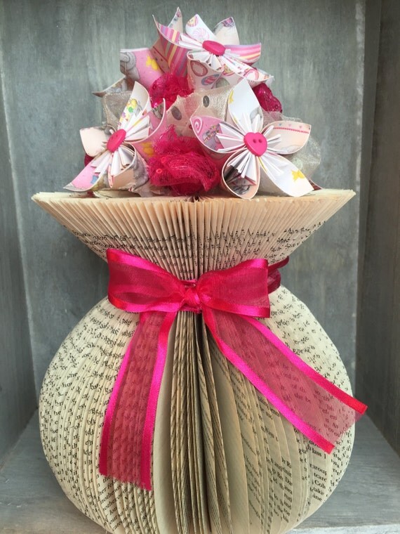 Folded Book Flower Vase Book Art Perfect Gift For Any