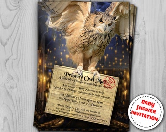 Harry Potter Invitation - Baby Shower and Birthday - Digital Party Invitations by Printadorable - Customizable - 5 x 7 inches