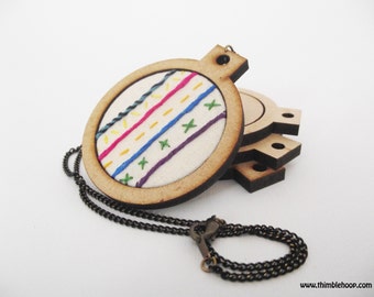 Mini embroidery hoop, craft supply, jewellery supply