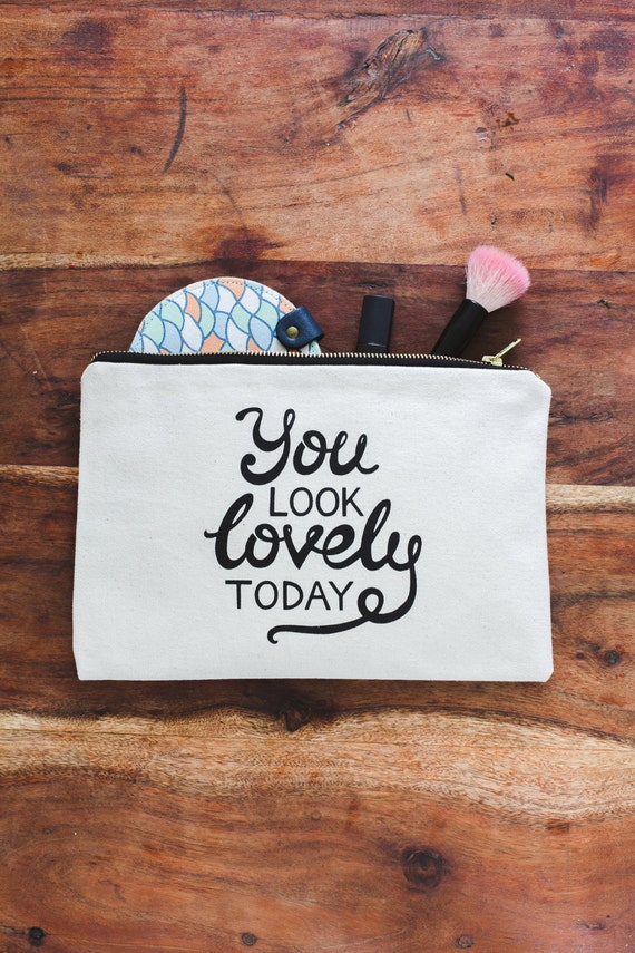 Pouch with Quote Cute Makeup Pouch Motivational Bag You