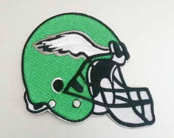 Philadelphia Eagles Helmet Iron On Patch 3 1/4" x 2 7/8" Football Logo Sewn On or Iron On Free Shipping
