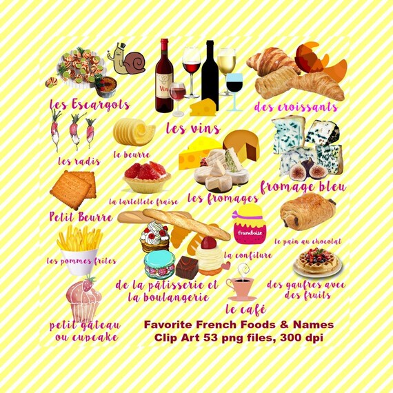 French Favorite Foods and Names Clip Art 53 by TbLSimplyDigital