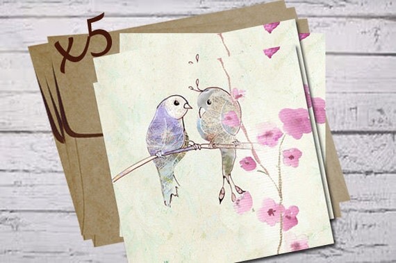 love birds Printed postcard Lovebirds love birds card