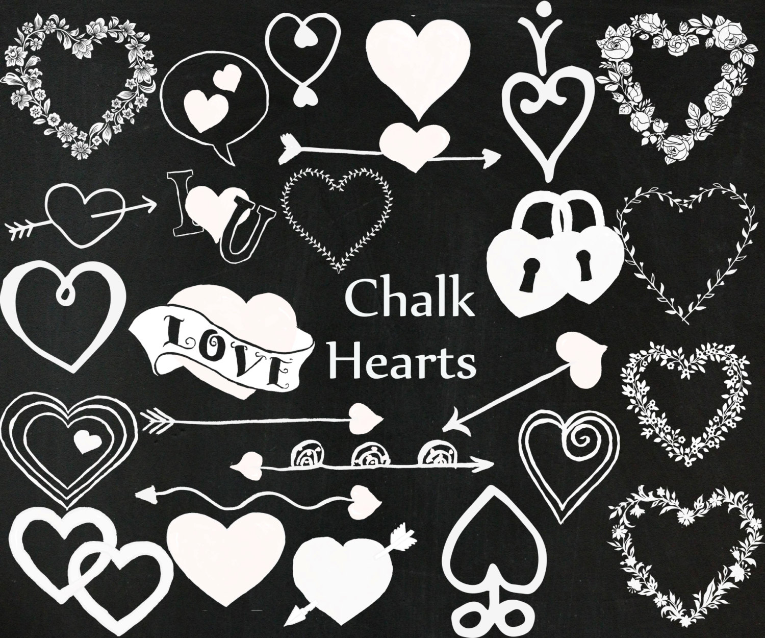 free chalkboard heart clipart - photo #12