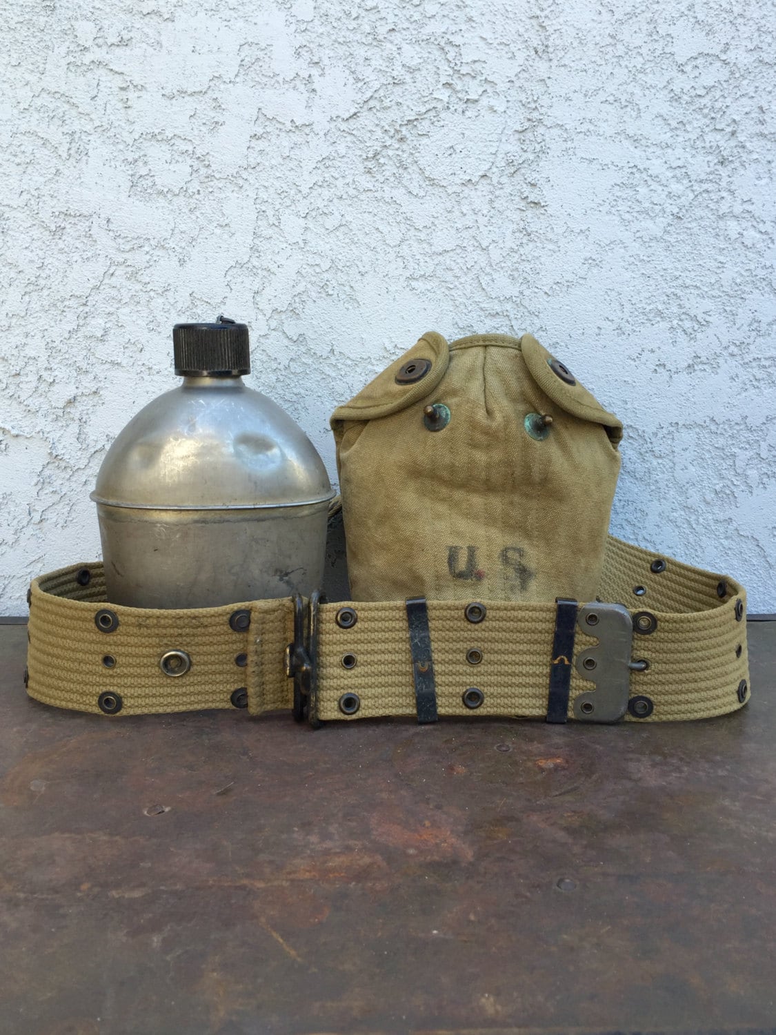 US Army Canteen with Cover and Belt Military Canteen Metal