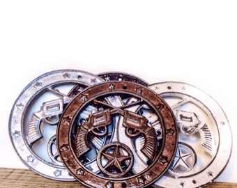 Cast Iron Hunting Decor - Gun Wall Art - Hunting Nursery Decor - Gun Decor - Crossed Pistols - Western Nursery - Christmas Gifts For Dad
