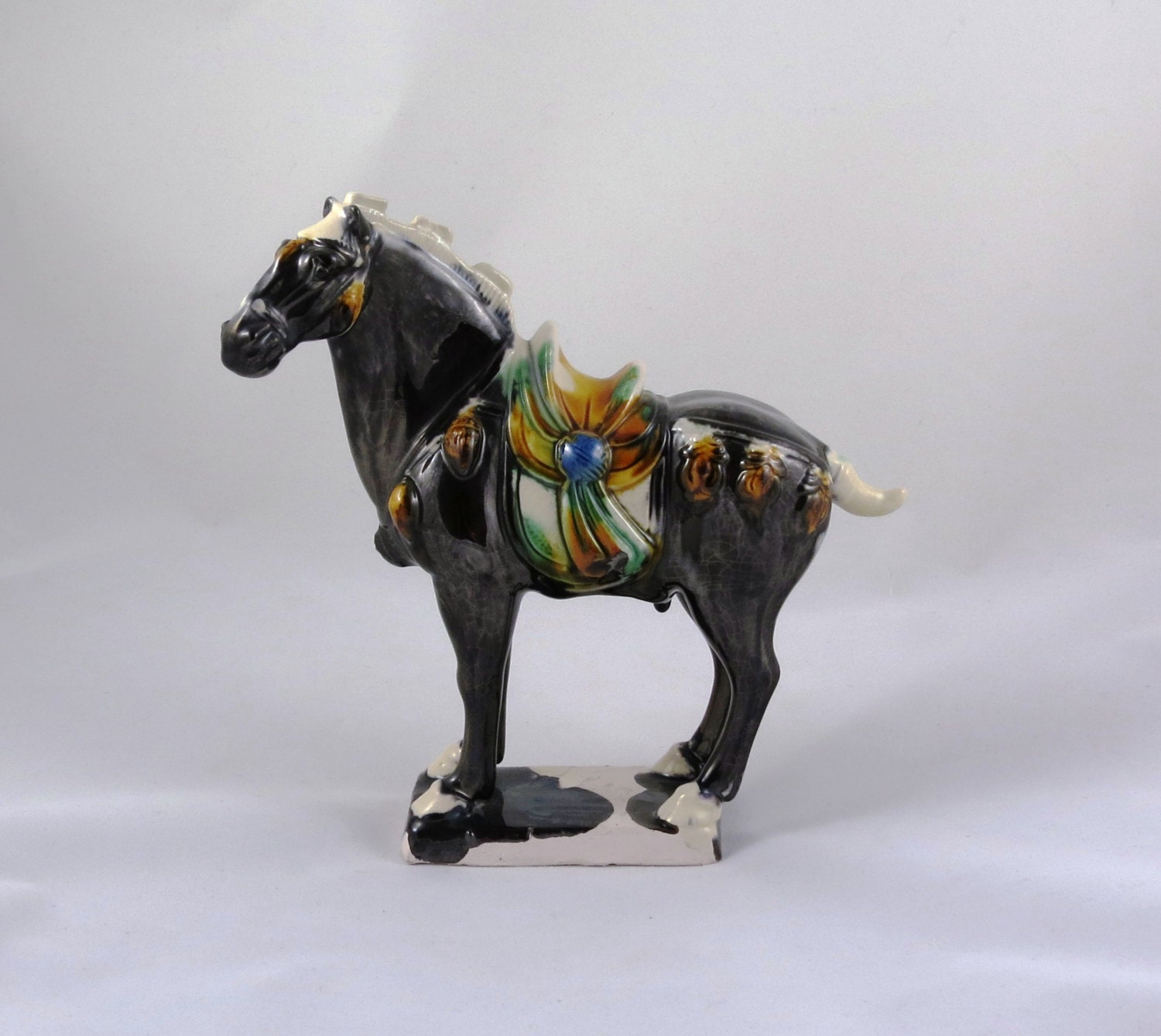 Vintage Chinese Ceramic Horse Figurine by DahliaVintageHome