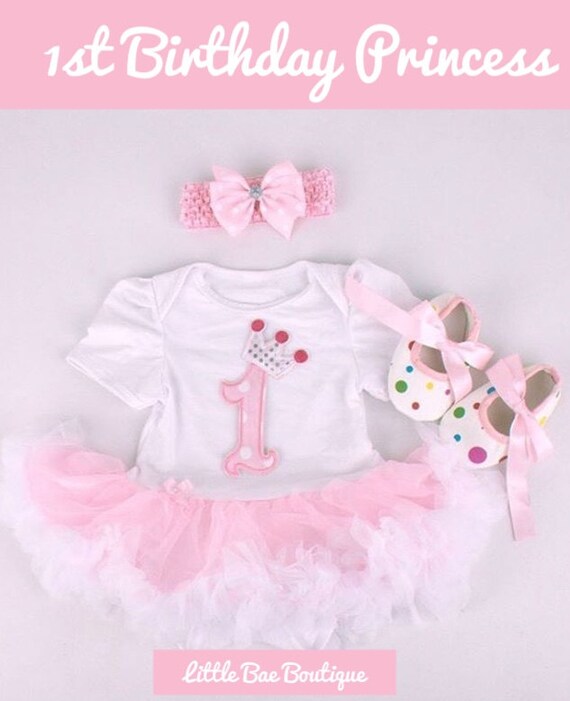 BABY GIRL First Birthday Tutu Outfit 1st by LittleBaeBoutique