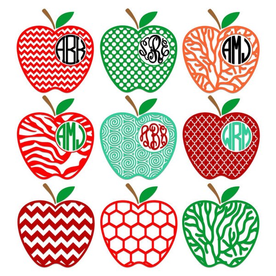 Download Apple Monogram Frame Cuttable Designs SVG DXF EPS use with