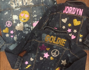 Jean Jacket, Denim Jacket, Personalized Girls Denim Jacket, Personalized Toddler Girls Jean Jacket, Custom, Toddler Girls