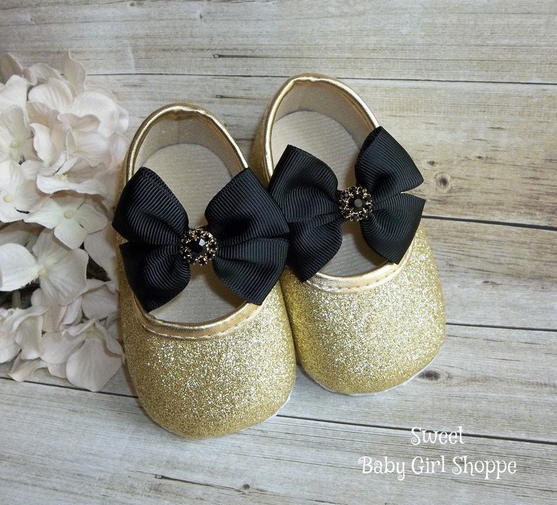 Black and Gold First Birthday Outfit Gold Baby Shoes Baby