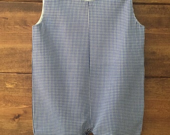 Blank Baby Boys Navy Gingham Shortall Jon Jon