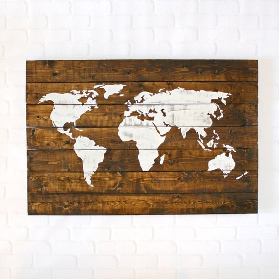 World Map Wood World Map Wall Art World Map Wall By