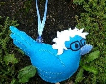 Birdie Sanders ornament in felt