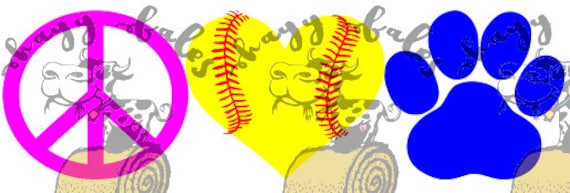 Download Peace Love Softball Paw print SVG by HayyBales on Etsy