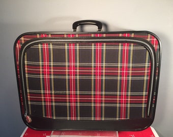 plaid luggage