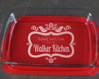 Personalized Casserole Dish Personalized Pyrex Personalized Baking Dish Engraved Casserole Dish Christmas Present Wedding Gift love A 22