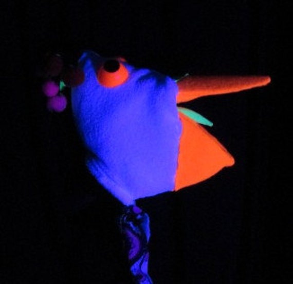 Handmade Black light Puppet Títere para Luz by OutoftheSewingBox
