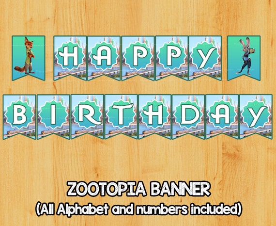 ZOOTOPIA BANNER Zootopia printable .Zootopia by DecorationsLeon