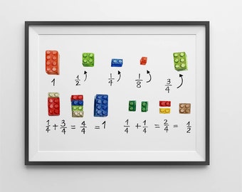 Math wall art.Lego math art print (8x10).Kids room wall art.Education wall art.Math art.Math art poster.Math print.For kids.Classroom poster