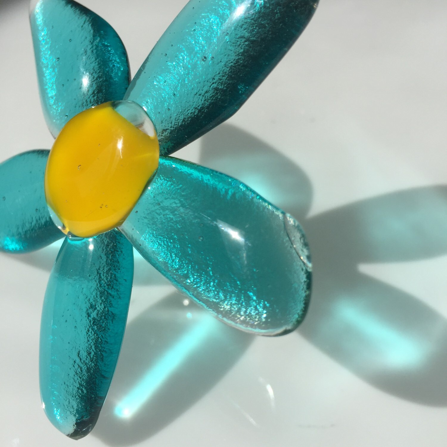 Glass flower fused glass flower flower by GardenStateGlasswork