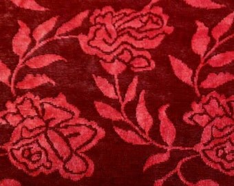 SALE Red Roses, Jacquard Knit Fabric, Slinky, Easy Travel Fabric, Wrinkle resistant, Stretch, Drape, Holiday Party, Valentines, by the yard