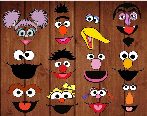 Sesame street digital cut-outs for pompoms by alafoliedesigns