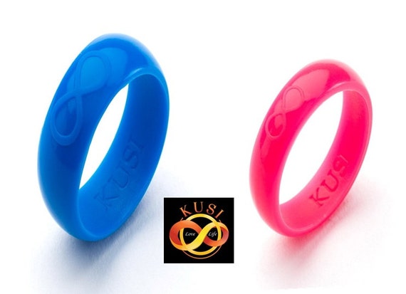 2 Ring Set He & She Silicone Wedding Rings High by KusiShop