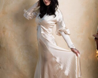 SALE! Vintage 1930's Satin Wedding Gown