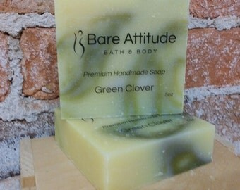 Green Clover Olive Oil Soap Bar (Vegan, Palm Free)