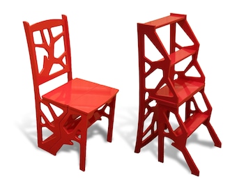 Step Stool Chair - Chair Ladder - Step Ladder - Foot Stool - Wood Step Stool - Kitchen Step Stool