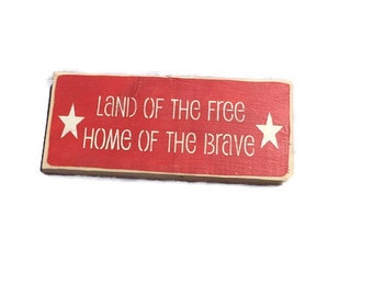 home of the free because of the brave screen print