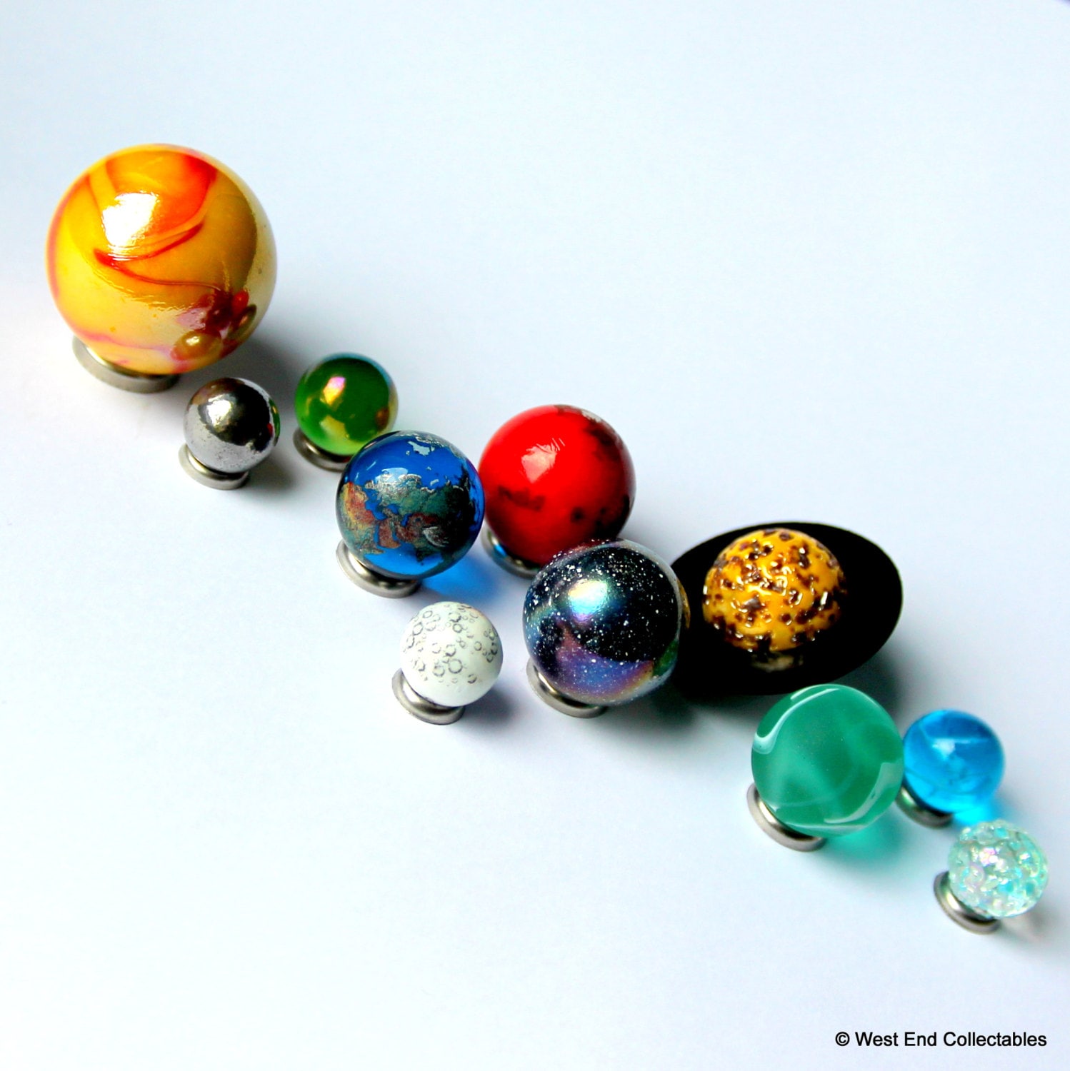 Solar System Orrery Globe Marble Collection 11 Set