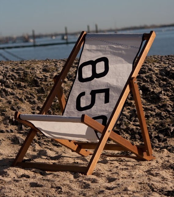 Personalised Deck Chair with Recycled Sail cloth Sling