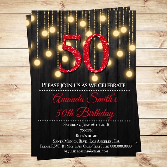 Red Birthday Party Invitations 1