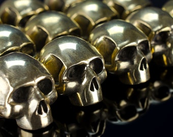 Paracord beads - Paracord skull beads of bronze. Big, heavy beads are handmade with unique designs!