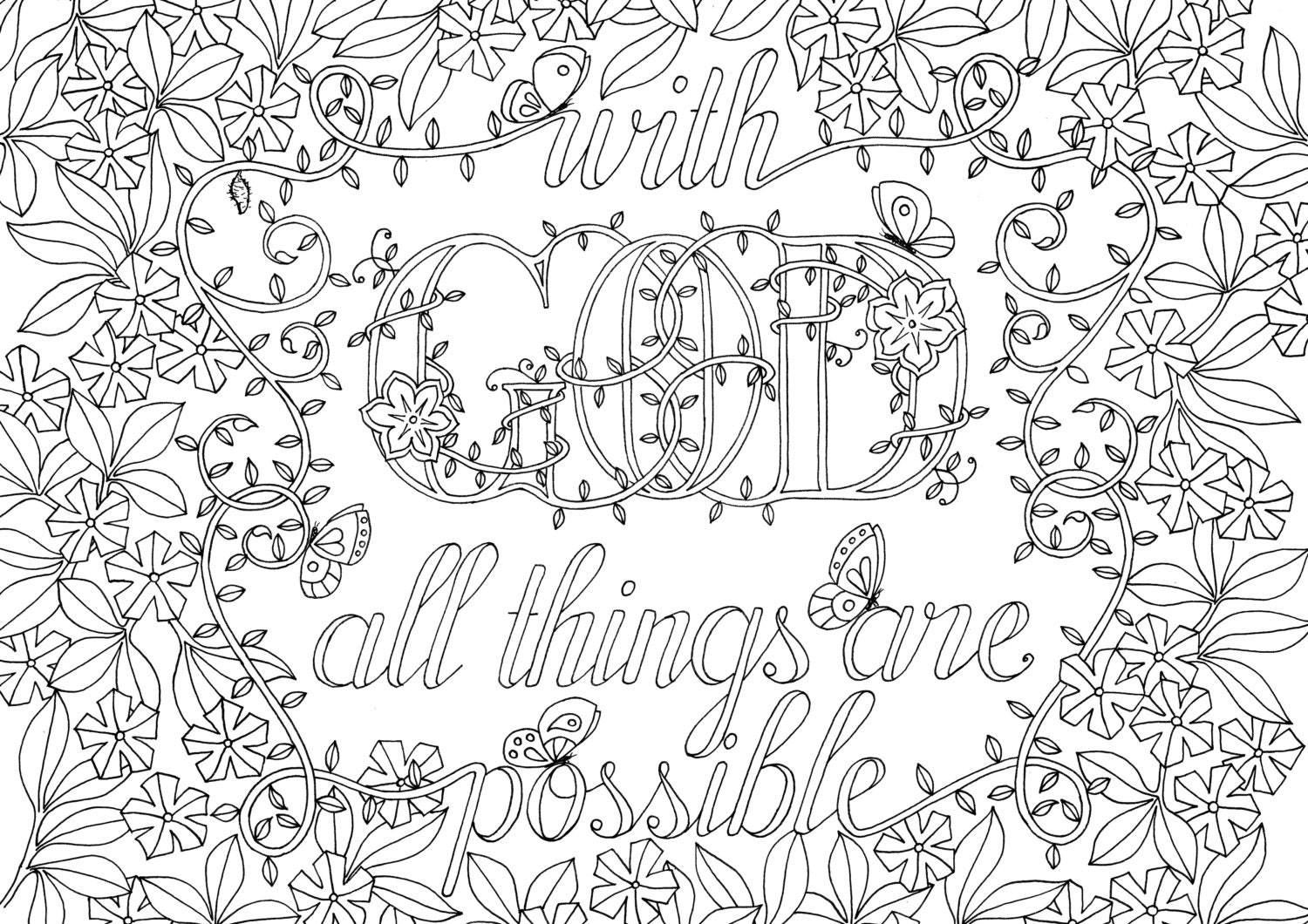 Adult Colouring Page Bible Verse Matthew 19:28 Instant