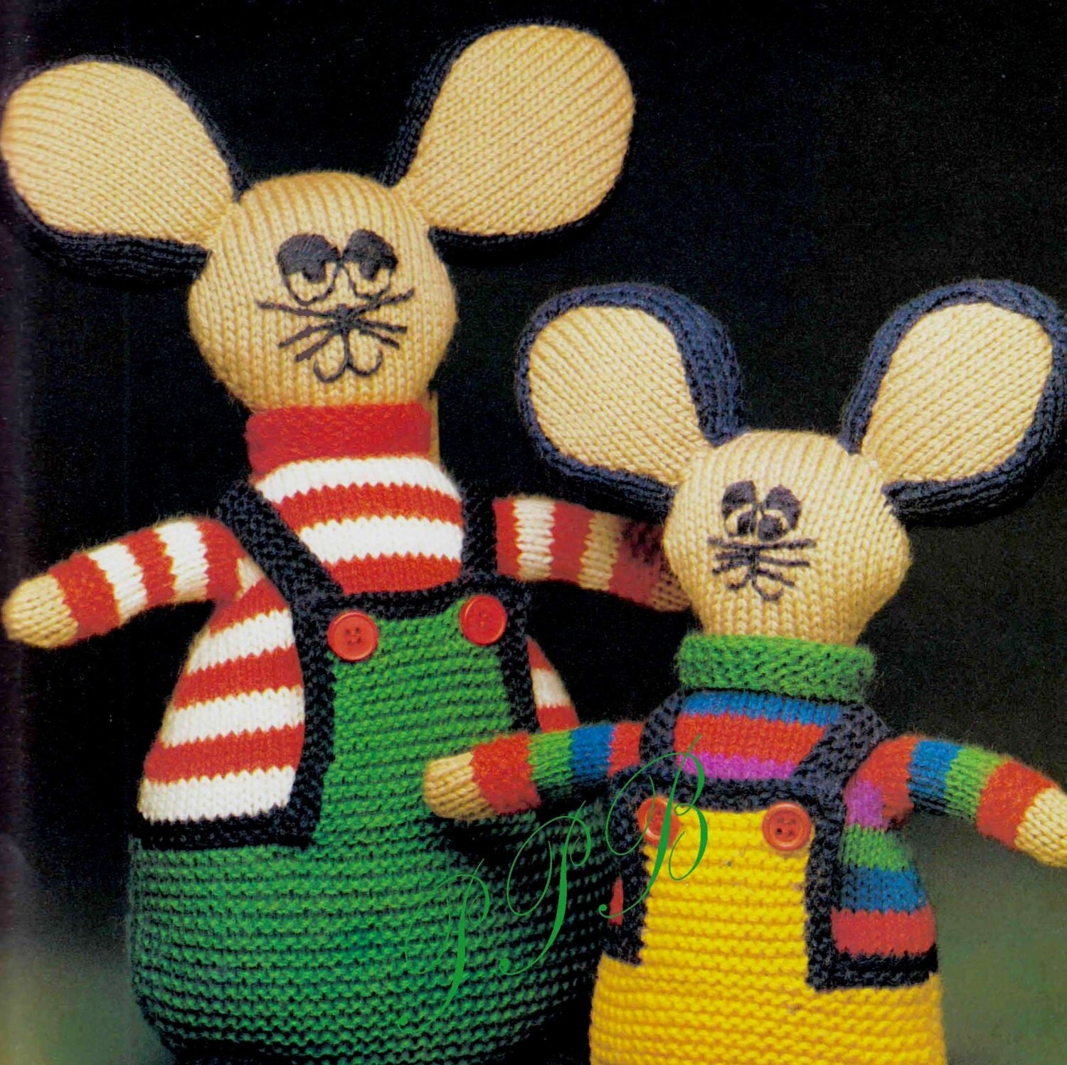 Knitted Mice Pattern Soft Toy Pattern Large and Small