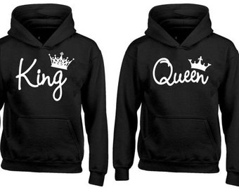 KING QUEEN couple hoodies, matching hoodie , Comes in a pair **BOTH Expedited Shipping**
