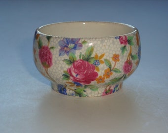 Royal Winton Chintz Demitasse Sugar OLD COTTAGE Pattern #4632