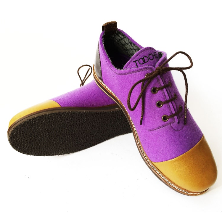 Purple outdoor wool shoes oxford unisex shoes from by TOOCHEme