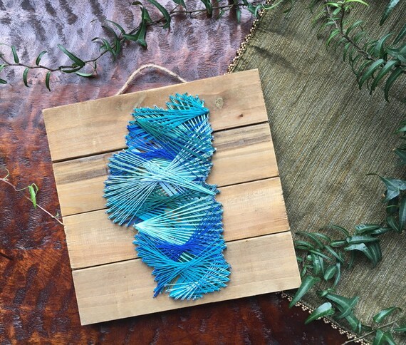 Tahoe wall decor wood picture string art rustic Lake